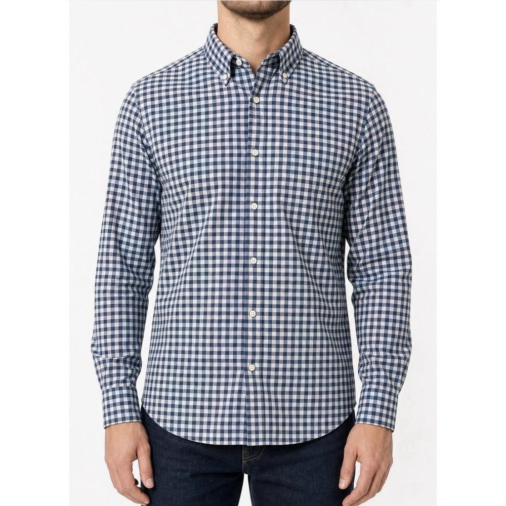 IZOD Premium Essentials Men's Button Down Shirt Size XL Check Print Blue/Red NWT